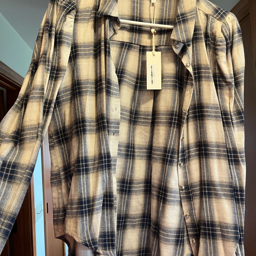 Plaid Button-Up Shirt